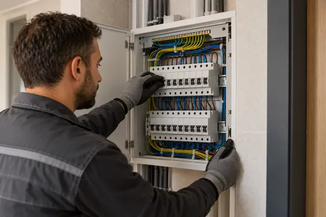 Düzenli bir konut elektrik panosunun kontrolü